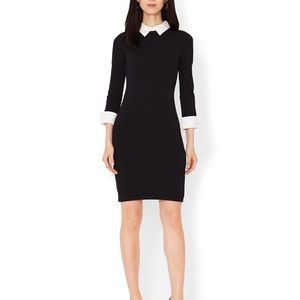 Lauren Ralph Lauren Black Dress with White Collar and Sleeves